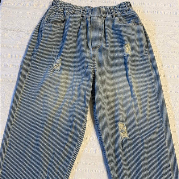 Jaded Gypsy Denim - Jaded Gypsy On The Road Striped Pants Sz s/m Jeans